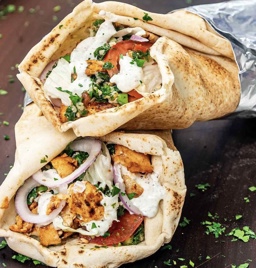 Chicken Pakora Hoagie Wrap